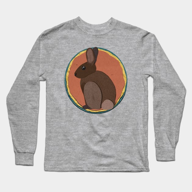 Paper Craft Rabbit Long Sleeve T-Shirt by Black Squirrel CT